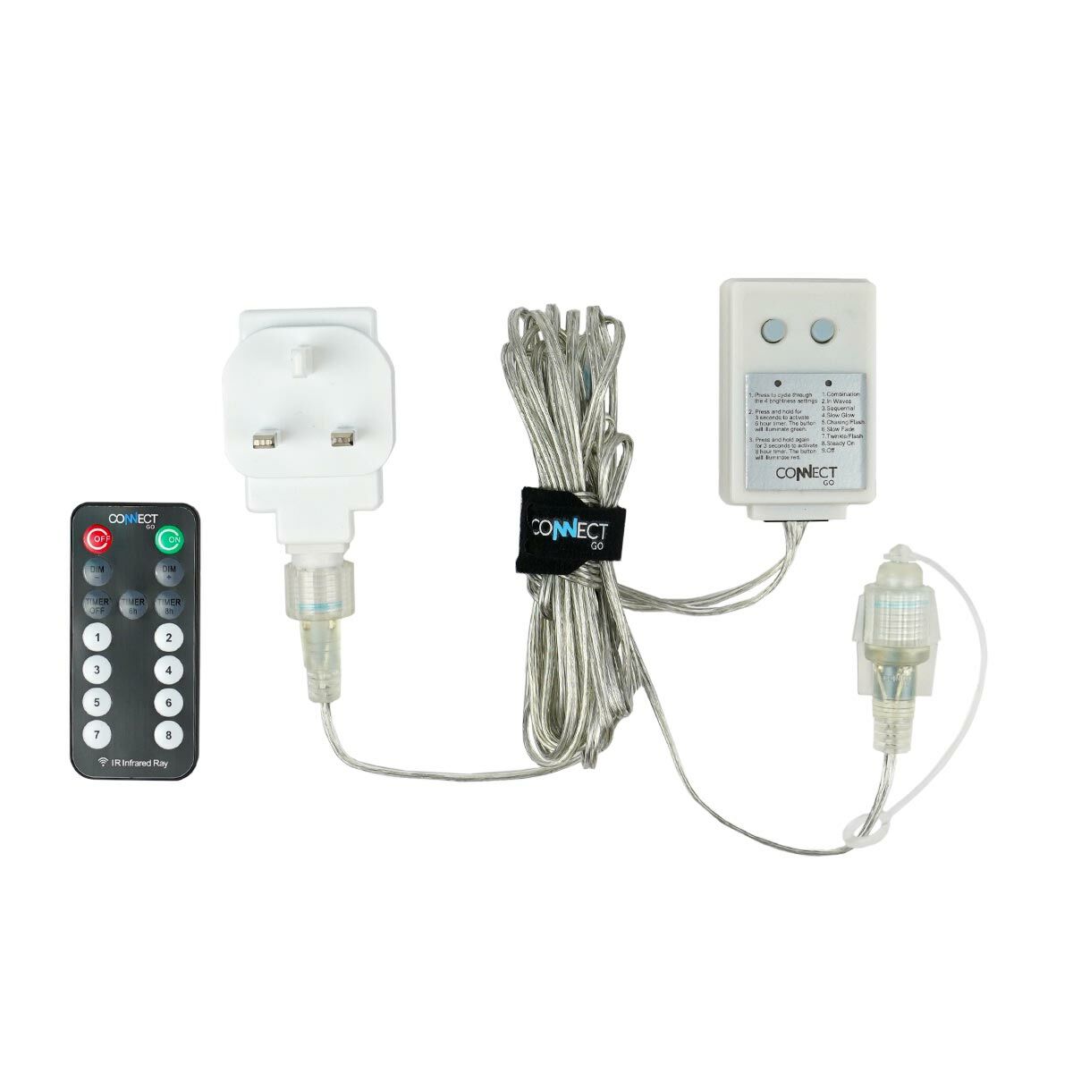 Connectable Outdoor Lighting Power Cable with Remote Control (6 ...