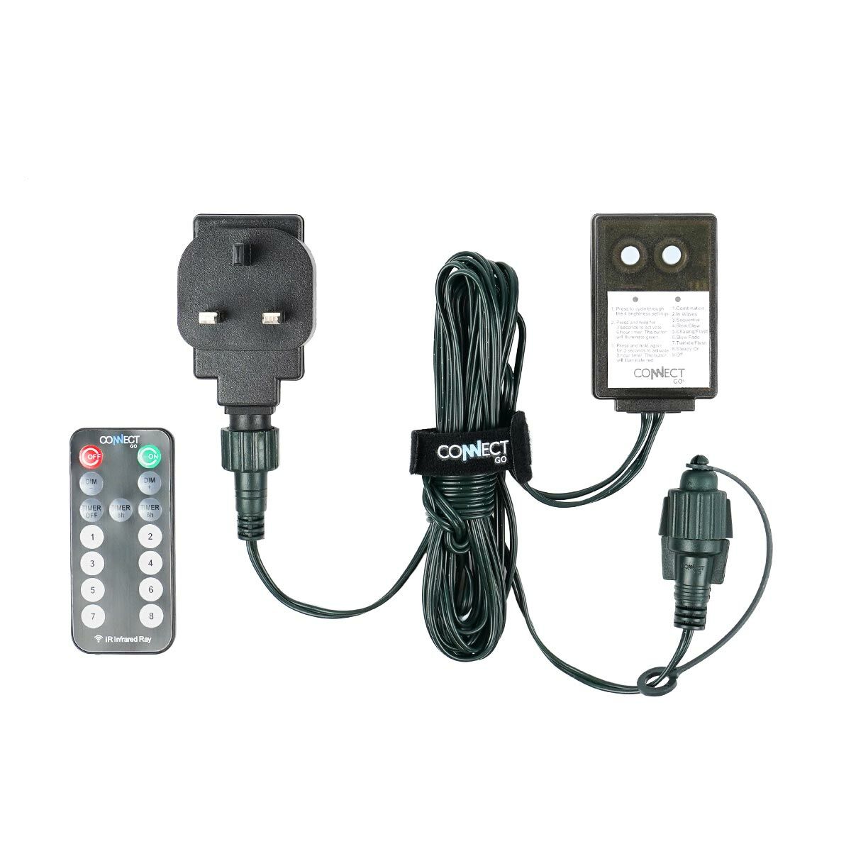 Connectable Outdoor Lighting Power Cable with Remote Control