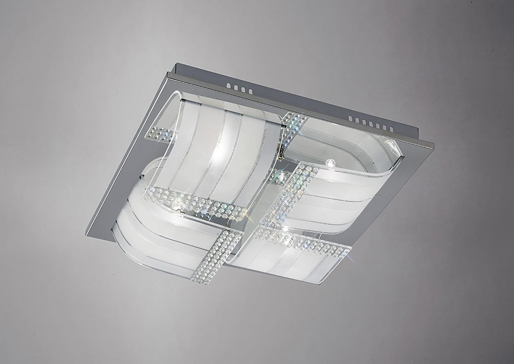 Diyas - Charis Square Flush Ceiling Light - Luminosity Designs Ltd