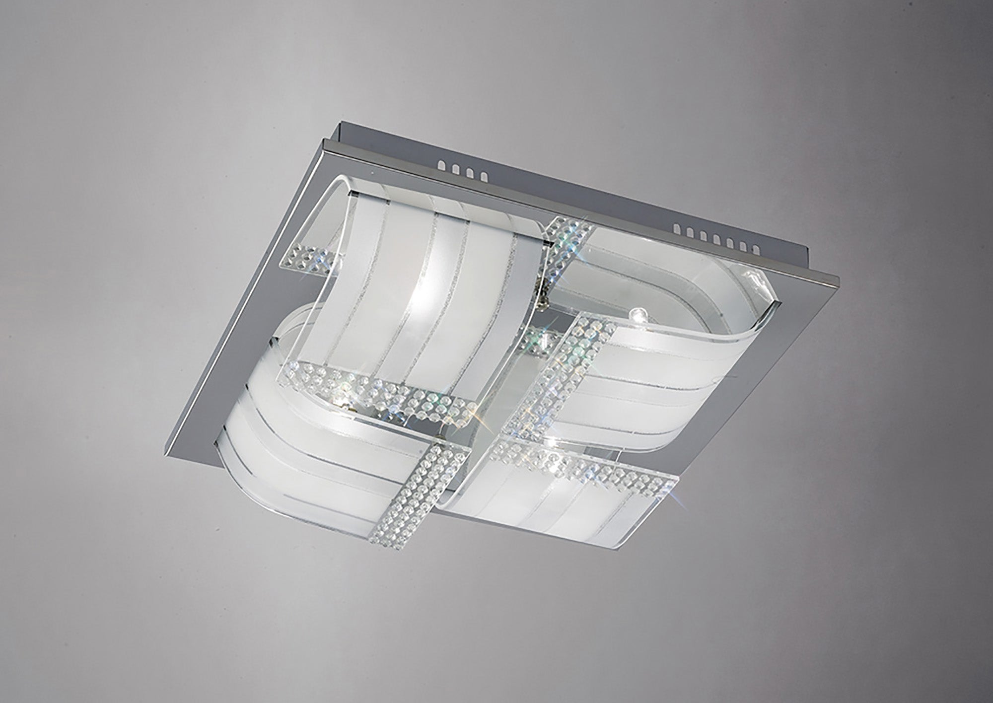 Diyas - Charis Square Flush Ceiling Light - Luminosity Designs Ltd
