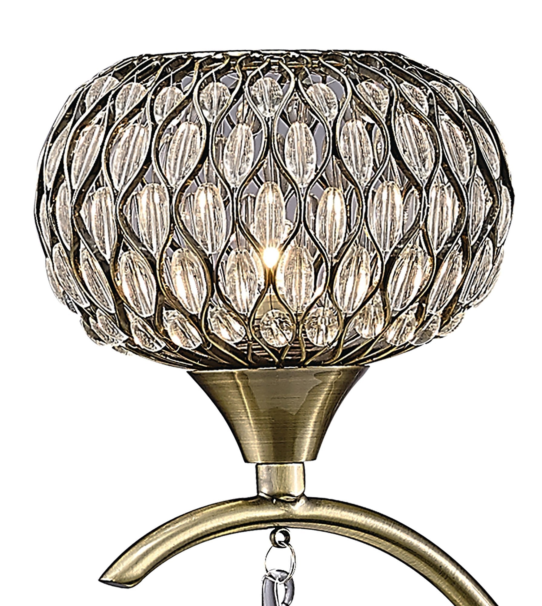 Diyas - Chelsie 3 Light Antique Brass and Crystal Pendant with G9 lamp holders (Diyas IL31513) - Luminosity Designs Ltd
