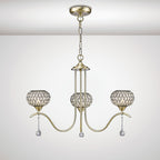 Diyas - Chelsie 3 Light Antique Brass and Crystal Pendant with G9 lamp holders (Diyas IL31513) - Luminosity Designs Ltd