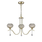 Diyas - Chelsie 3 Light Antique Brass and Crystal Pendant with G9 lamp holders (Diyas IL31513) - Luminosity Designs Ltd
