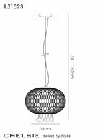 Diyas - Chelsie Large Pendant - Luminosity Designs Ltd