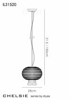 Diyas - Chelsie Medium Pendant - Luminosity Designs Ltd