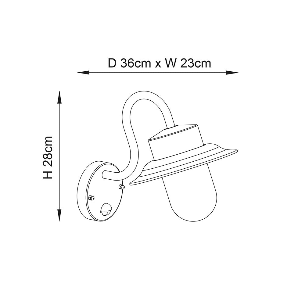 Luminosity Designs - Chesham PIR Wall Fishermans Style Lantern, 1x E27 (Endon 70331) - Luminosity Designs Ltd