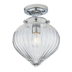 Cheston Flush Chrome and Glass Vintage  Style Glass Lantern IP Rated Bathroom Fitting (Endon 96489) - Luminosity Designs Ltd