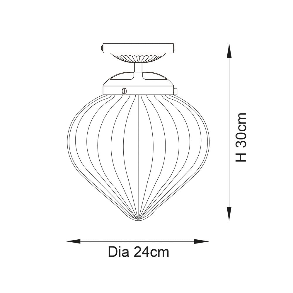 Cheston Flush Chrome and Glass Vintage Style Glass Lantern IP Rated Bathroom Fitting, (Endon 96489) - Luminosity Designs Ltd