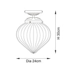 Cheston Flush Chrome and Glass Vintage Style Glass Lantern IP Rated Bathroom Fitting, (Endon 96489) - Luminosity Designs Ltd