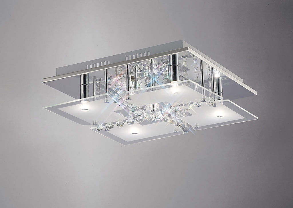 Diyas - Chisora Flush Ceiling Light - Luminosity Designs Ltd