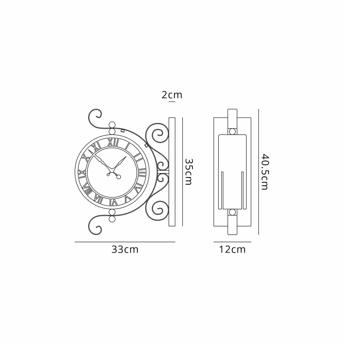 Luminosity Designs Ltd - Chronos Faux Clock Wall Lamp, 1 x E27, IP54, Oil Rubbed Brass/Textured Glass - Luminosity Designs Ltd