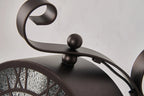 Chronos Faux Clock Wall Lamp, 1 x E27, IP54, Oil Rubbed Brass/Textured Glass