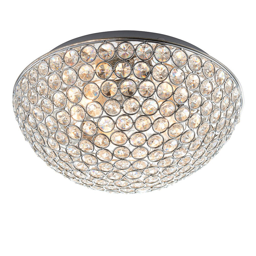 Endon - Chryla 3 Light Flush Bathroom Ceiling Light in Chrome and Crystal, 3x G9 (Endon 60103) - Luminosity Designs Ltd