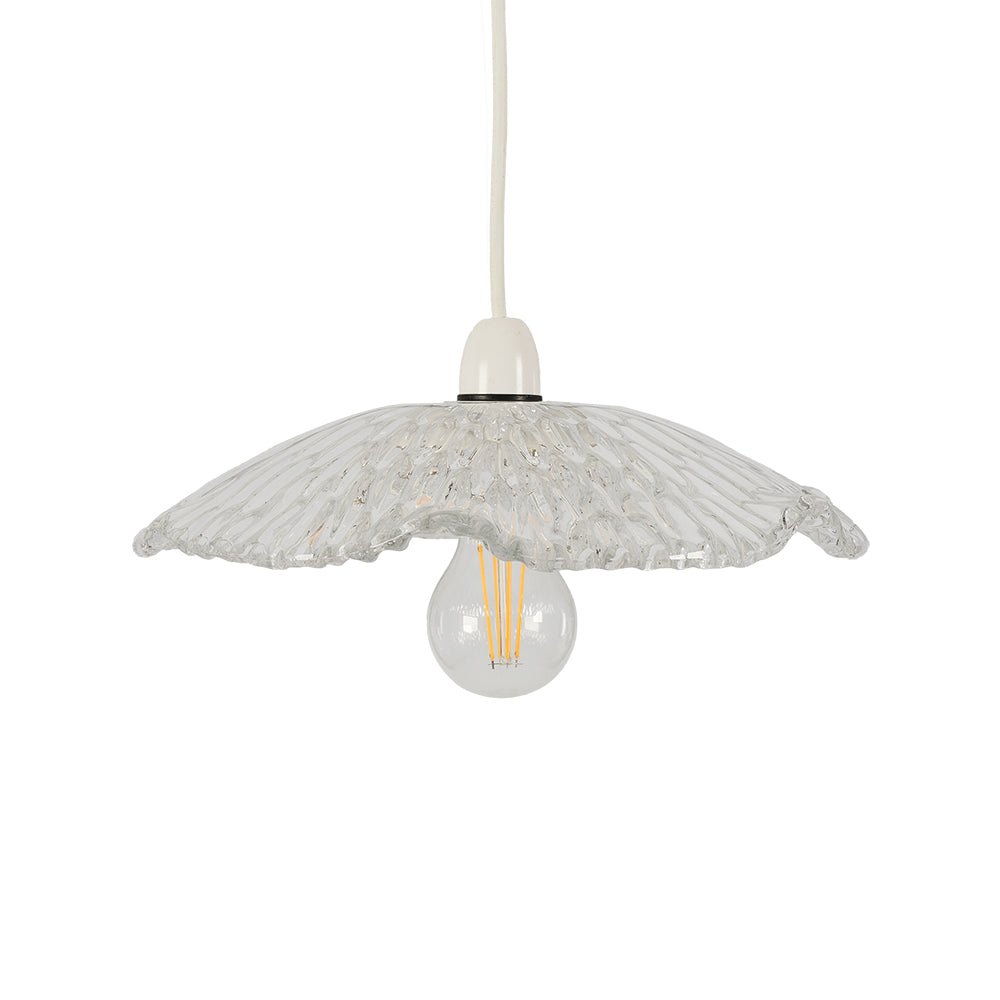 Oaks Lighting - Chur Lozenge Non Electric Patterned Glass Floral Shade for Ceiling Pendants - Luminosity Designs Ltd