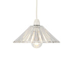 Oaks Lighting - Chur Straight Ribbed Non Electric Patterned Glass Floral Shade for Ceiling Pendants - Luminosity Designs Ltd