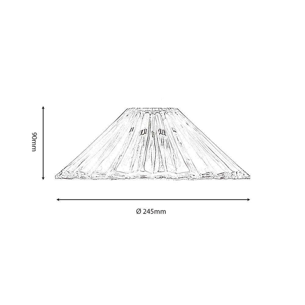 Oaks Lighting - Chur Straight Ribbed Non Electric Patterned Glass Floral Shade for Ceiling Pendants - Luminosity Designs Ltd