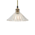 Oaks Lighting - Chur Straight Ribbed Non Electric Patterned Glass Floral Shade for Ceiling Pendants - Luminosity Designs Ltd