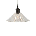 Oaks Lighting - Chur Straight Ribbed Non Electric Patterned Glass Floral Shade for Ceiling Pendants - Luminosity Designs Ltd
