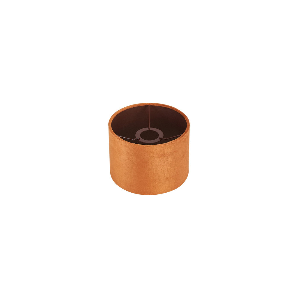 Luminosity Designs Ltd - City Round, 18x13.5cm Shade, Burnt Orange Velvet With Copper Paper Lining & Copper Finish Carrie - Luminosity Designs Ltd