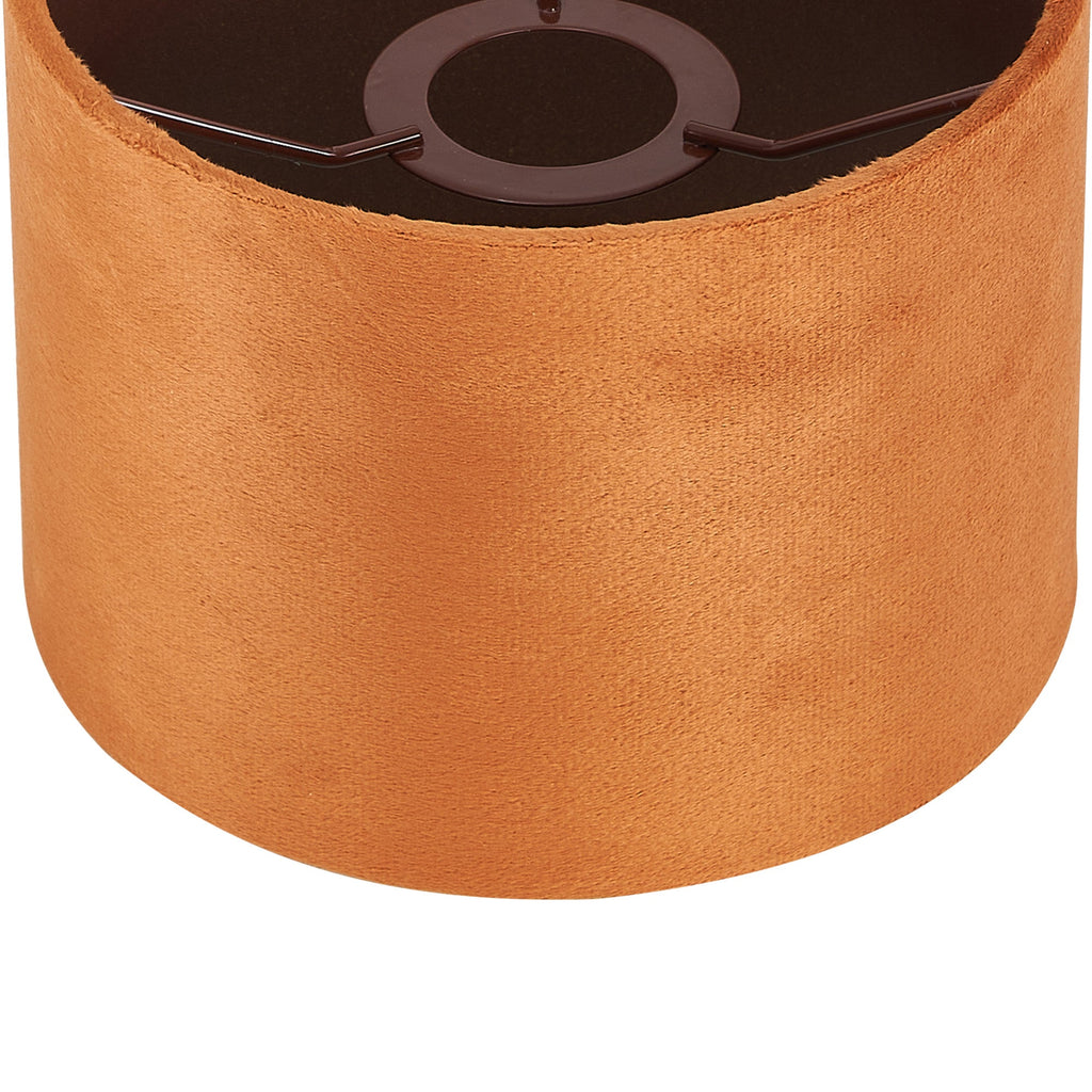 Luminosity Designs Ltd - City Round, 18x13.5cm Shade, Burnt Orange Velvet With Copper Paper Lining & Copper Finish Carrie - Luminosity Designs Ltd