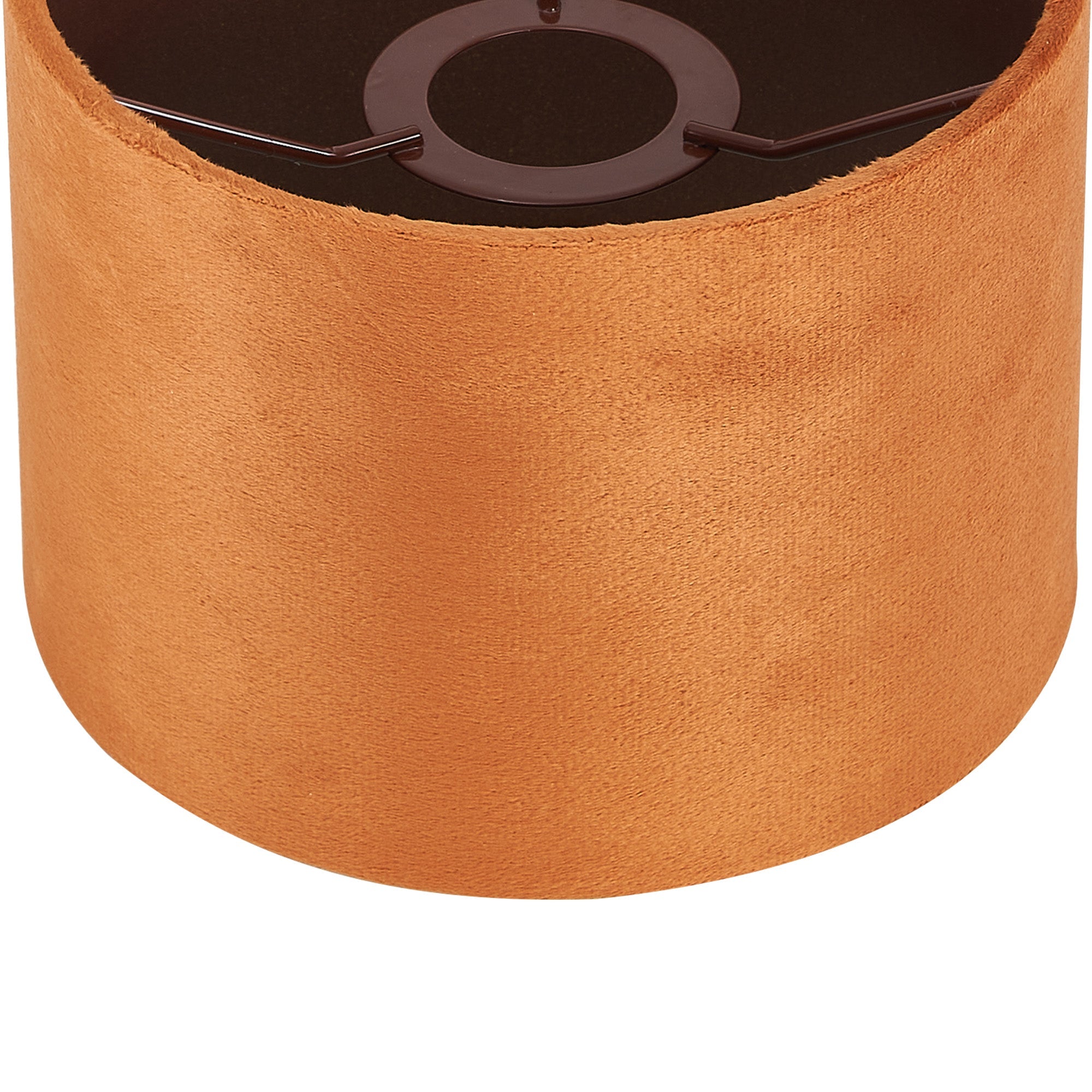 Luminosity Designs Ltd - City Round, 18x13.5cm Shade, Burnt Orange Velvet With Copper Paper Lining & Copper Finish Carrie - Luminosity Designs Ltd