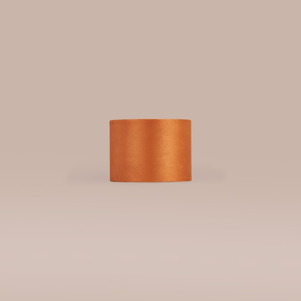 Luminosity Designs Ltd - City Round, 18x13.5cm Shade, Burnt Orange Velvet With Copper Paper Lining & Copper Finish Carrie - Luminosity Designs Ltd
