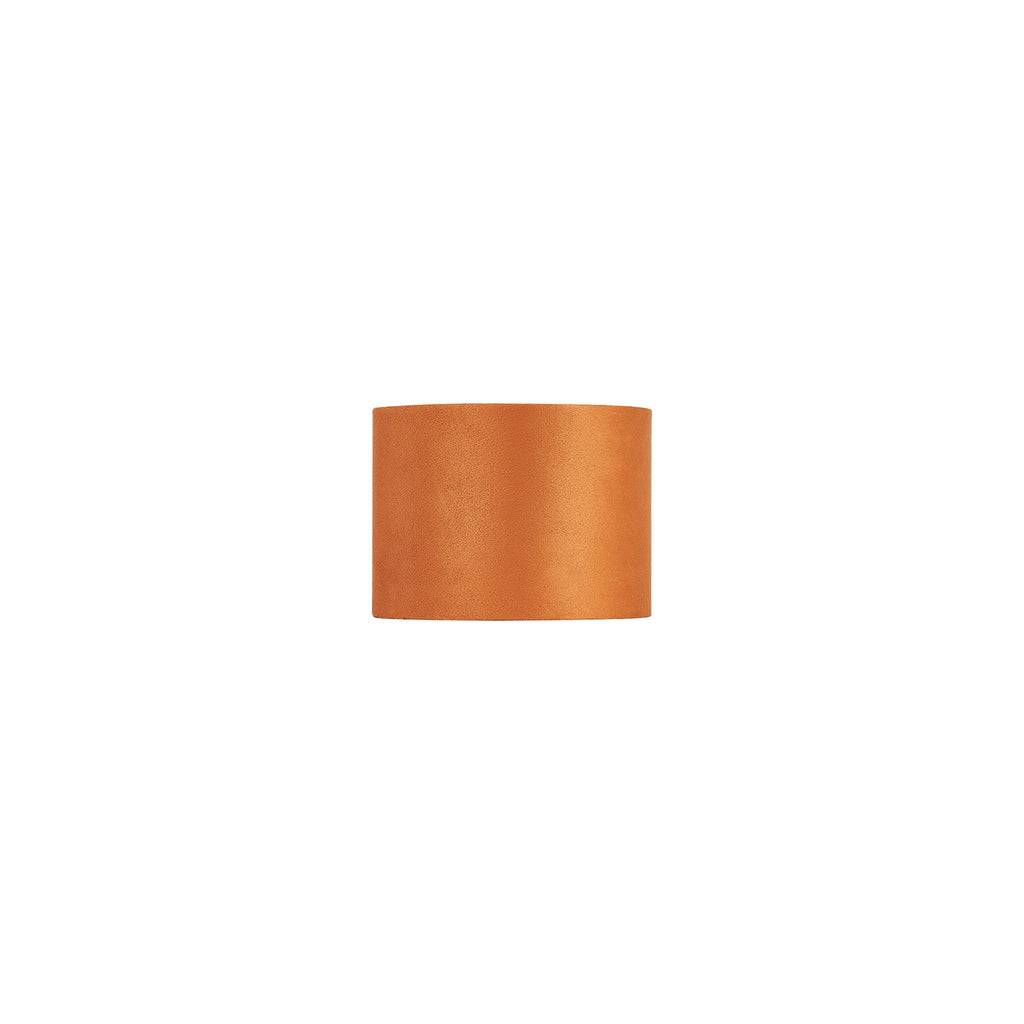 Luminosity Designs Ltd - City Round, 18x13.5cm Shade, Burnt Orange Velvet With Copper Paper Lining & Copper Finish Carrie - Luminosity Designs Ltd