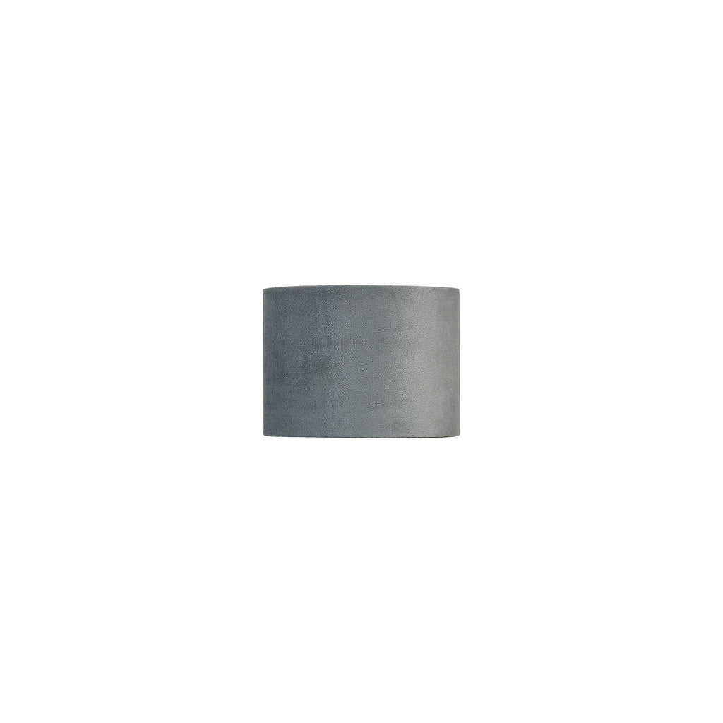 Luminosity Designs Ltd - City Round, 18x13.5cm Shade, Dark Grey Velvet With Silver Paper Lining & Silver Finish Carrier - Luminosity Designs Ltd