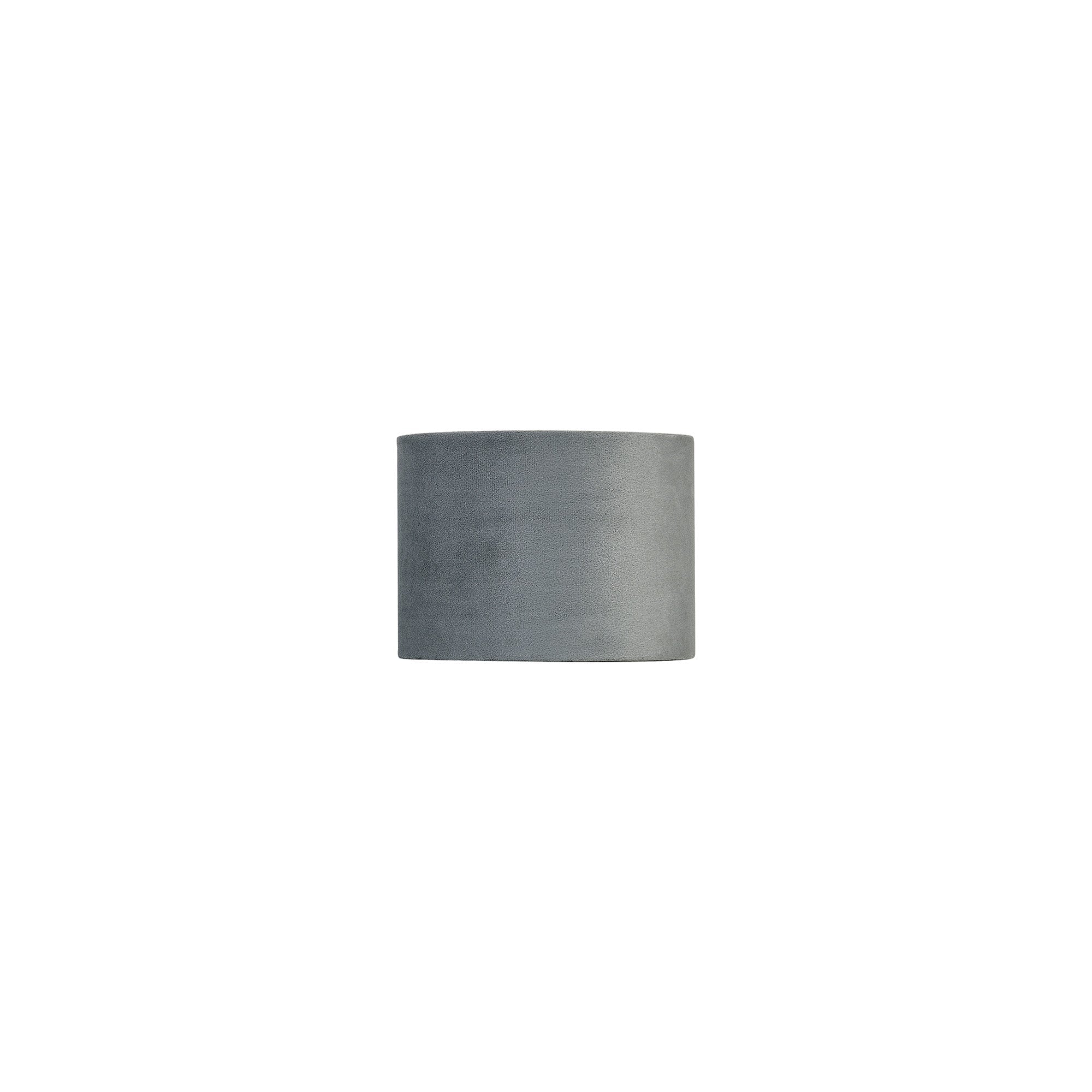 Luminosity Designs Ltd - City Round, 18x13.5cm Shade, Dark Grey Velvet With Silver Paper Lining & Silver Finish Carrier - Luminosity Designs Ltd