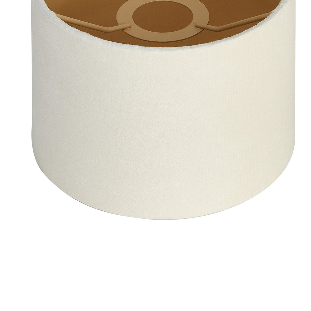 Luminosity Designs Ltd - City Round, 18x13.5cm Shade, Ivory Velvet With Champagne Paper Lining & Champagne Finish Carrier - Luminosity Designs Ltd