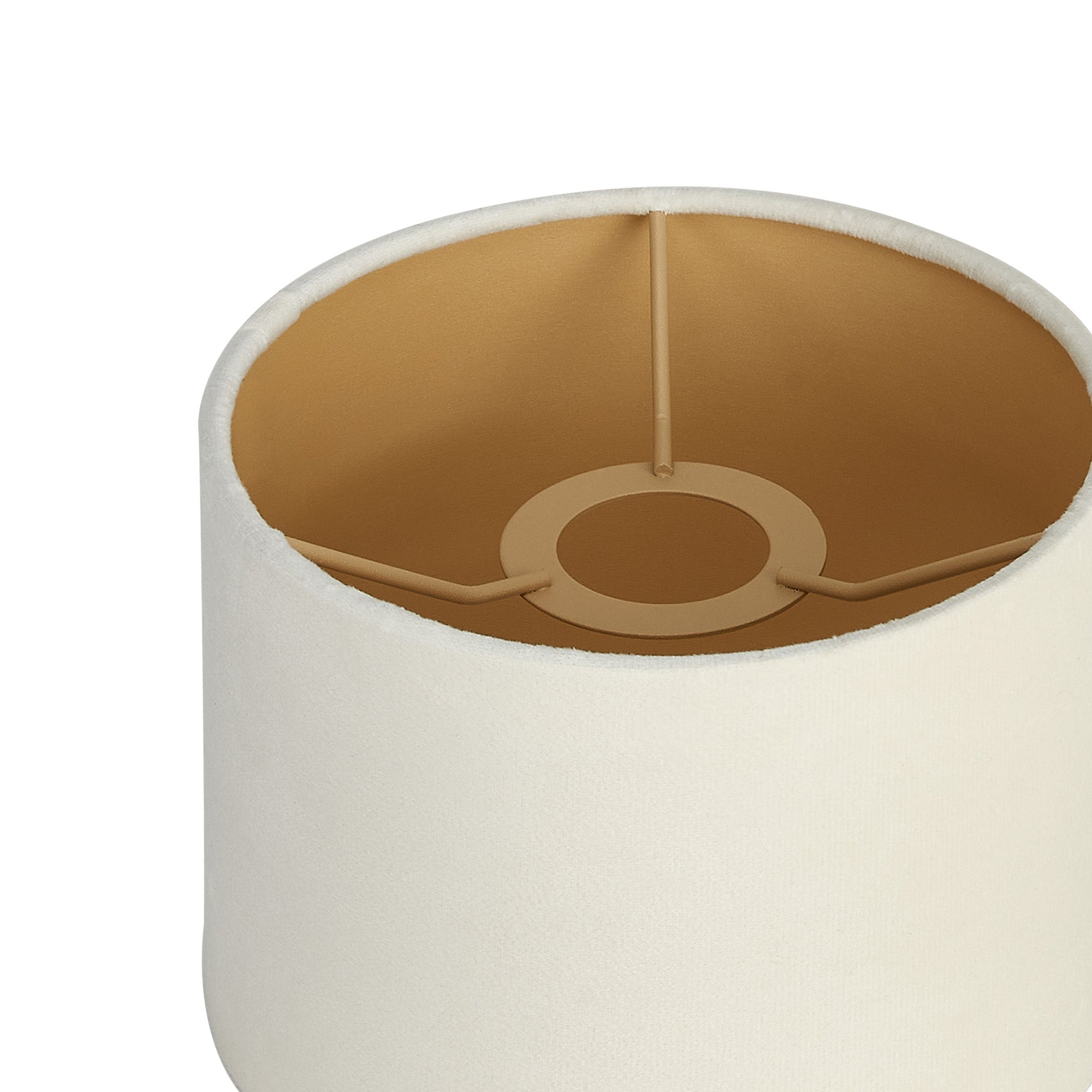 Luminosity Designs Ltd - City Round, 18x13.5cm Shade, Ivory Velvet With Champagne Paper Lining & Champagne Finish Carrier - Luminosity Designs Ltd
