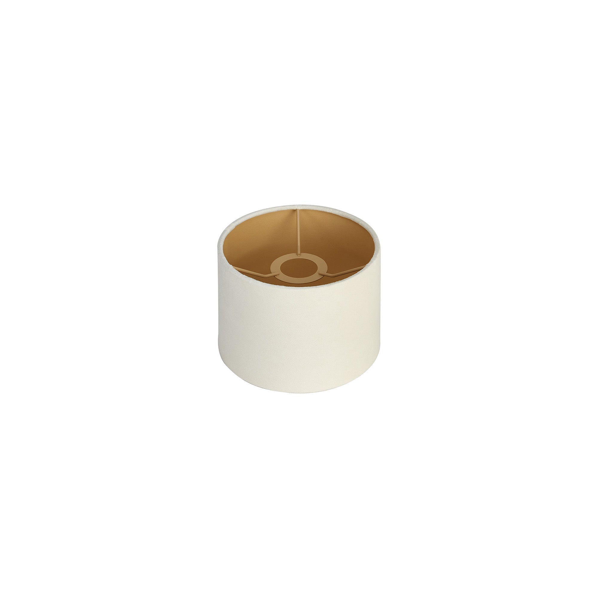 Luminosity Designs Ltd - City Round, 18x13.5cm Shade, Ivory Velvet With Champagne Paper Lining & Champagne Finish Carrier - Luminosity Designs Ltd