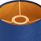 Luminosity Designs Ltd - City Round, 18x13.5cm Shade, Velvet With Gold Paper Lining & Gold Finish Carrier - Luminosity Designs Ltd