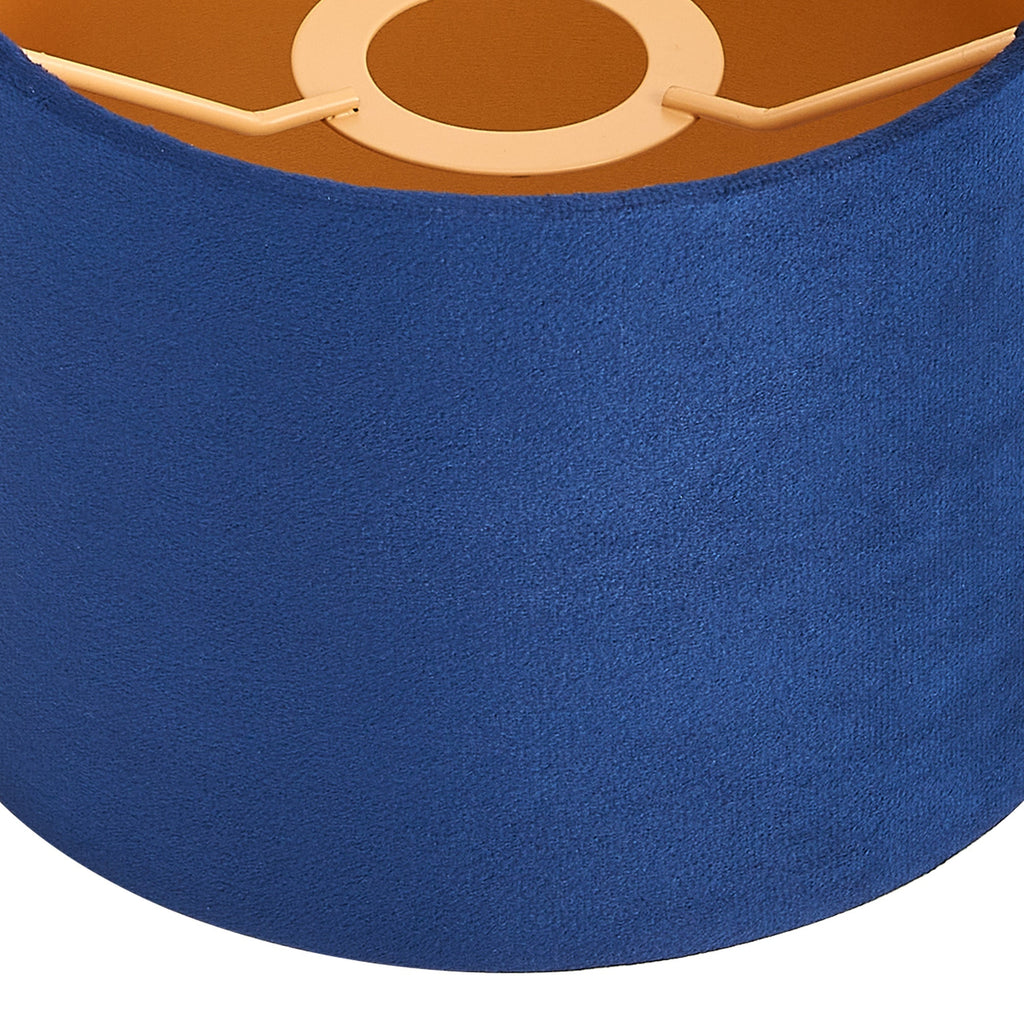 Luminosity Designs Ltd - City Round, 18x13.5cm Shade, Velvet With Gold Paper Lining & Gold Finish Carrier - Luminosity Designs Ltd