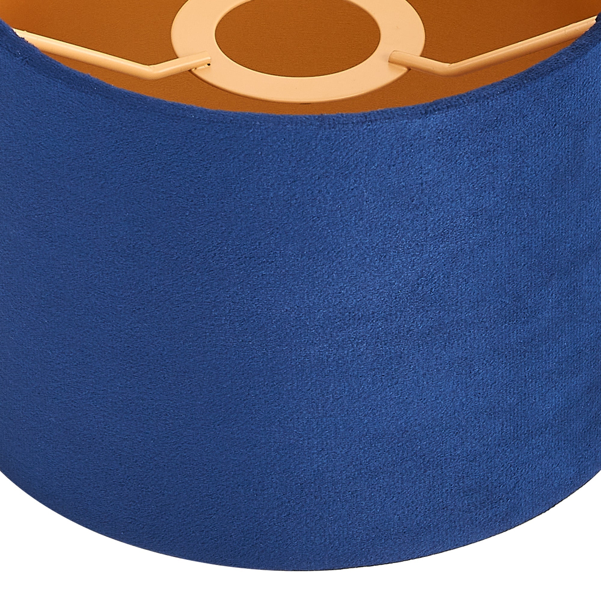 Luminosity Designs Ltd - City Round, 18x13.5cm Shade, Velvet With Gold Paper Lining & Gold Finish Carrier - Luminosity Designs Ltd