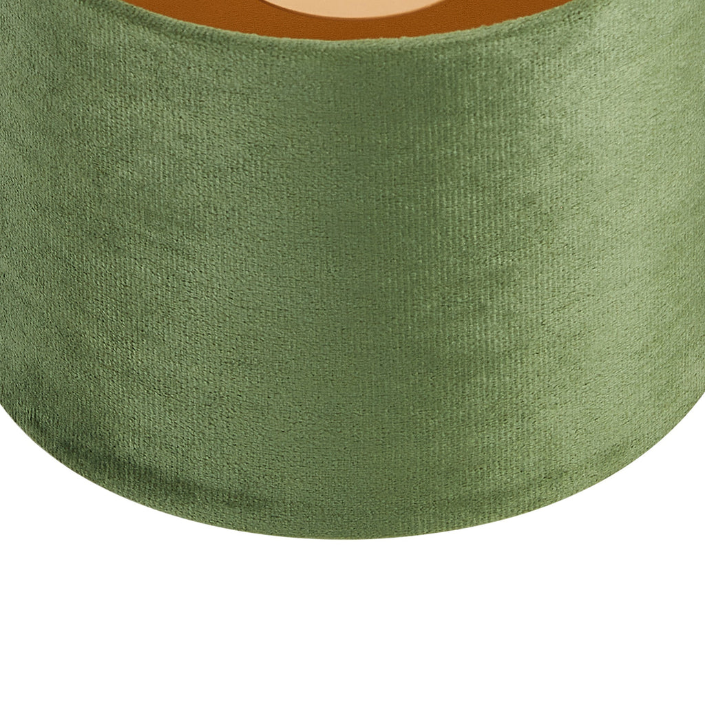 Luminosity Designs Ltd - City Round, 18x13.5cm Shade, Velvet With Gold Paper Lining & Gold Finish Carrier - Luminosity Designs Ltd