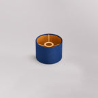 Luminosity Designs Ltd - City Round, 18x13.5cm Shade, Velvet With Gold Paper Lining & Gold Finish Carrier - Luminosity Designs Ltd