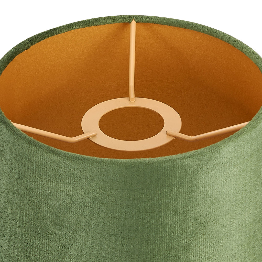 Luminosity Designs Ltd - City Round, 18x13.5cm Shade, Velvet With Gold Paper Lining & Gold Finish Carrier - Luminosity Designs Ltd