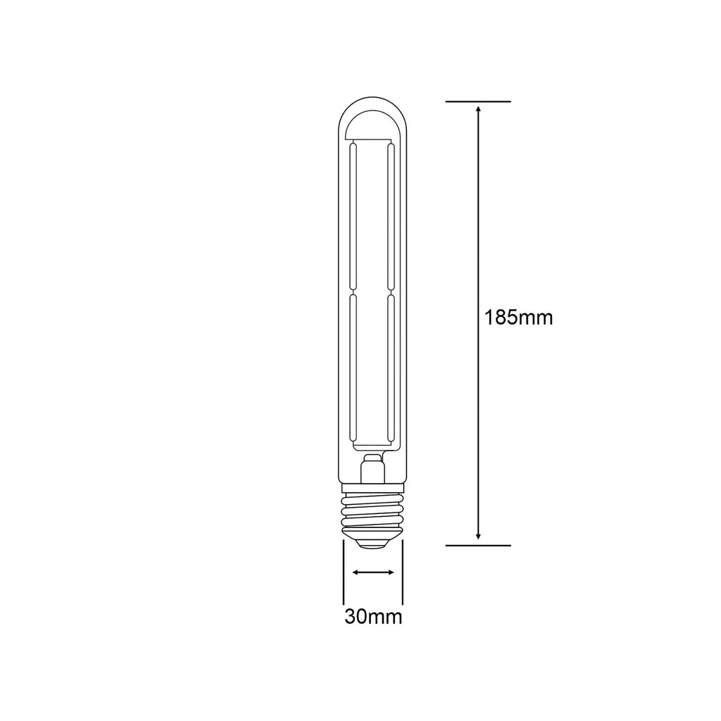Luxram - Classic Deco LED 185mm Tubular Line Radio Type Bulb, E27 Dimmable 4W, 300lm. - Luminosity Designs Ltd