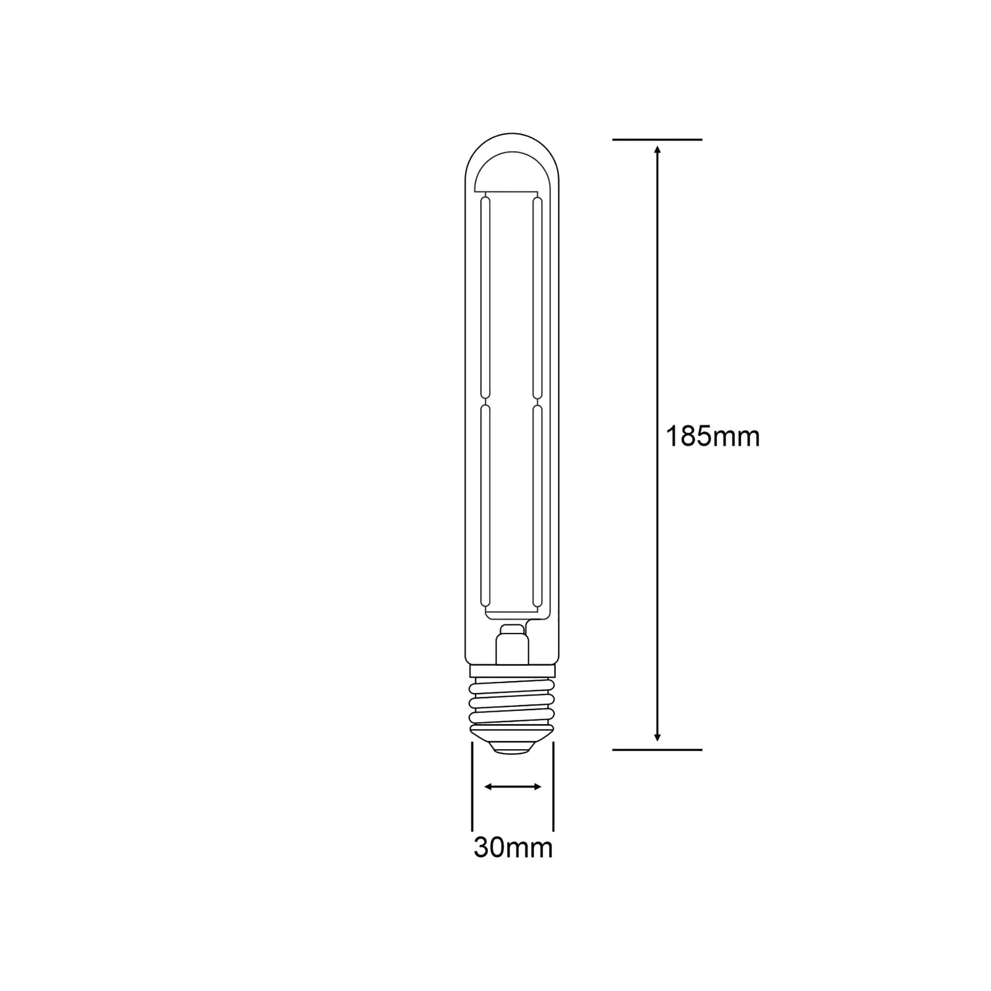 Luxram - Classic Deco LED 185mm Tubular Line Radio Type Bulb, E27 Dimmable 4W, 300lm. - Luminosity Designs Ltd