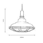 CLEARANCE - Ghent White and Chrome Industrial Loft Style Single Pendant. 1x E27 (Oaks 3055/1) - Luminosity Designs Ltd