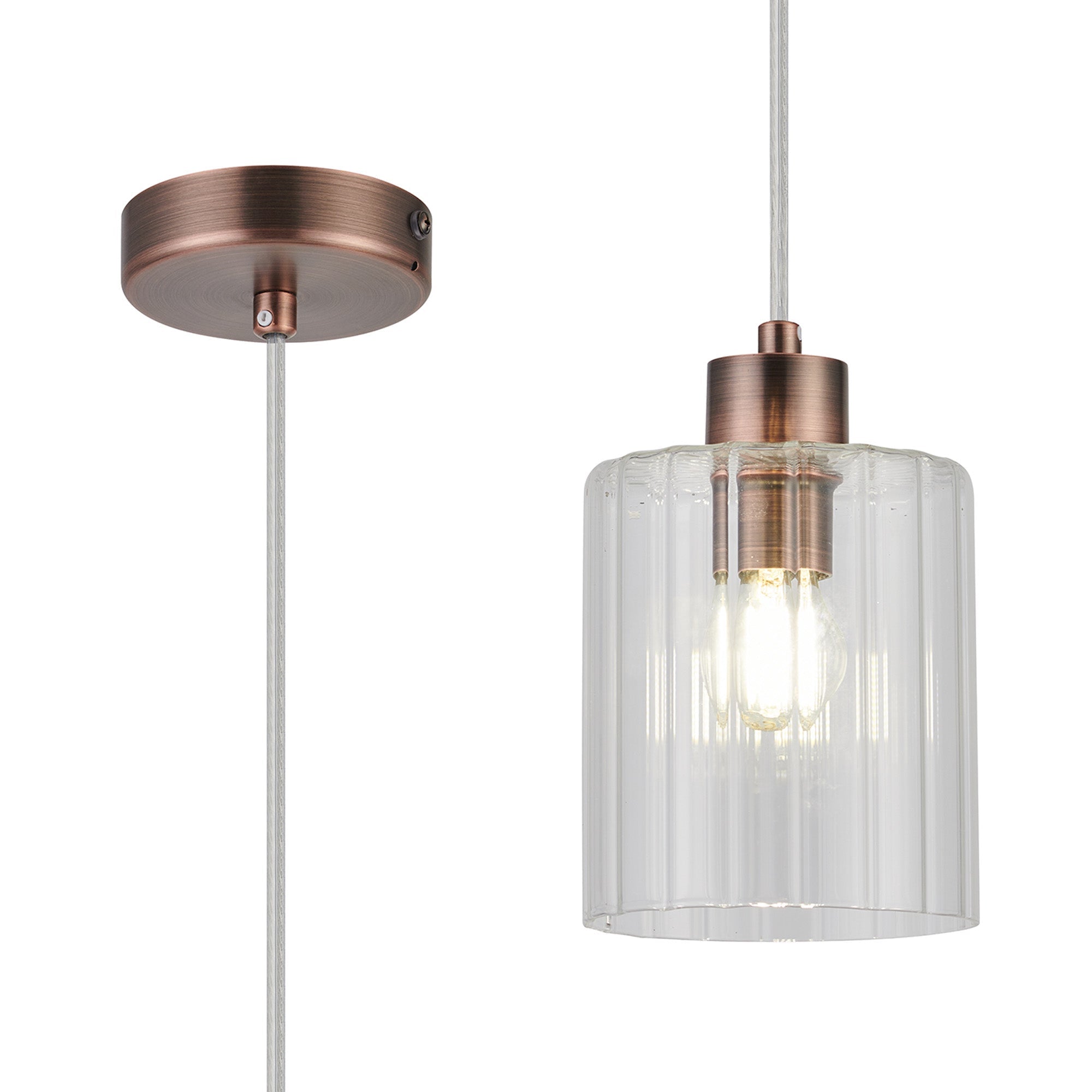 Luminosity Designs Ltd - Cleo 12cm Bathroom Pendant, 1 x E14, IP44, metal with Clear Glass - Luminosity Designs Ltd