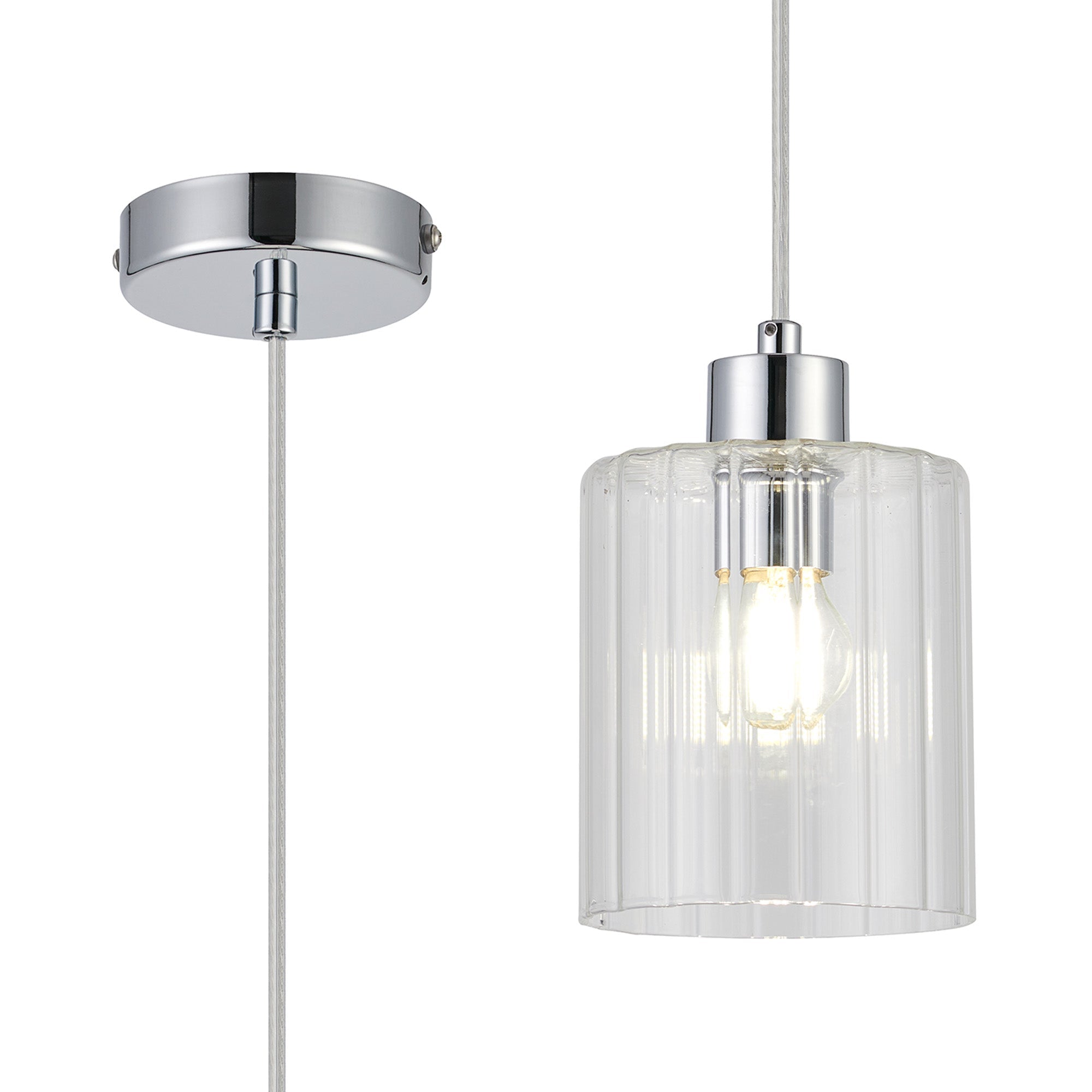 Luminosity Designs Ltd - Cleo 12cm Bathroom Pendant, 1 x E14, IP44, metal with Clear Glass - Luminosity Designs Ltd