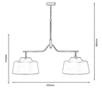Oaks Lighting - Clermont Industrial Farmhouse Style 2 Light Bar Pendant Contrasting Colours (Oaks 2401/2 B) - Luminosity Designs Ltd