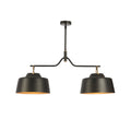 Oaks Lighting - Clermont Industrial Farmhouse Style 2 Light Bar Pendant Contrasting Colours (Oaks 2401/2 B) - Luminosity Designs Ltd