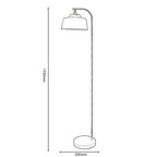 Oaks Lighting - Clermont Industrial Farmhouse Style Floor Lamp, Contrasting Colours (Oaks 2401/1 FL BK) - Luminosity Designs Ltd