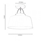 Clermont Industrial Farmhouse Style Semi Flush in Contrasting Colours (Oaks 2401/1 SF) - Luminosity Designs Ltd