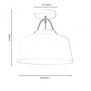 Clermont Industrial Farmhouse Style Semi Flush in Contrasting Colours (Oaks 2401/1 SF) - Luminosity Designs Ltd