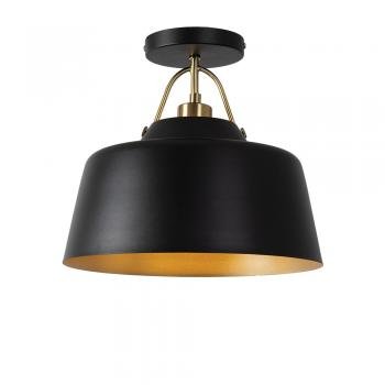 Clermont Industrial Farmhouse Style Semi Flush in Contrasting Colours (Oaks 2401/1 SF) - Luminosity Designs Ltd