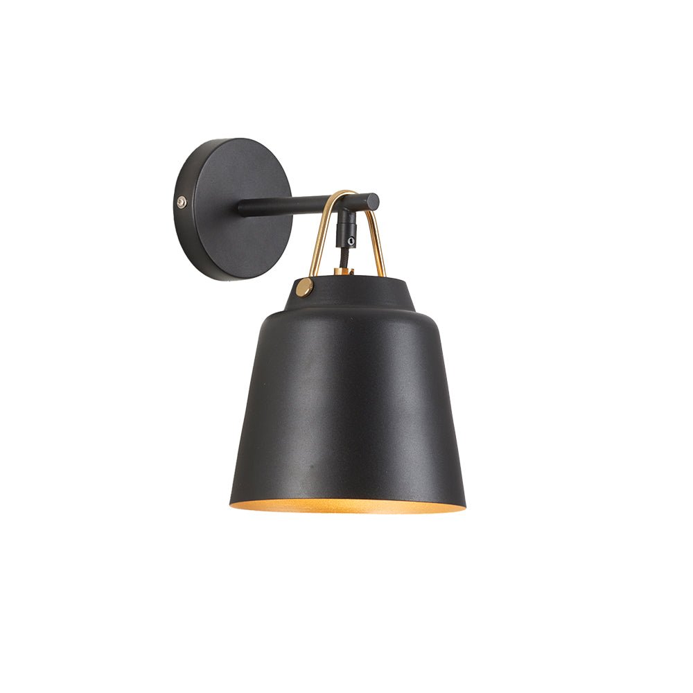 Oaks Lighting - Clermont Industrial Farmhouse Style Wall Light in Contrasting Colours (Oaks 2401/1 WB) - Luminosity Designs Ltd